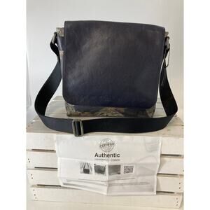 COACH F72087 CANVAS, LEATHER FLORAL MESSENGER CROSSBODY BAG